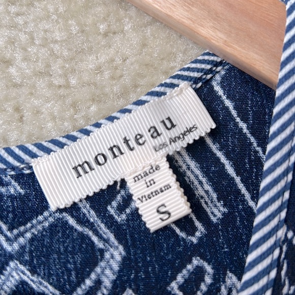 Monteau Los Angeles Small Patterned Navy Tank - Picture 3 of 5